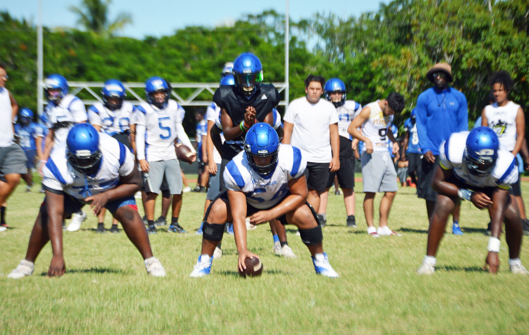 Senior Chris Gomez anchors the offensive line.